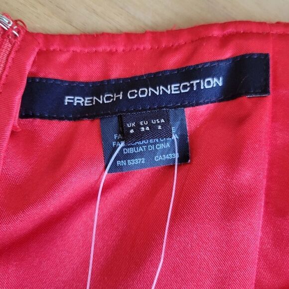 French Connection Red Mini Flare Strapless Dress size 2 XS - Picture 11 of 15